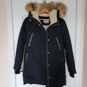 XS Soia & Kyo 'Saundra' Navy Down Coat